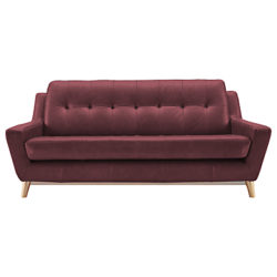 G Plan Vintage The Fifty Three Leather Large 3 Seater Sofa Capri Leather Claret